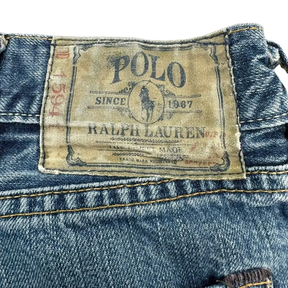 POLO‎ RALPH LAUREN Mens 40x32 1594 vintage blue jeans Straight Leg 100% Cotton